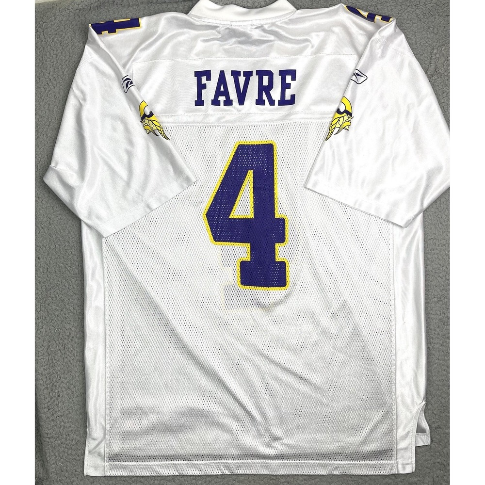 Minnesota Vikings Brett Favre NFL Football Jersey White Reebok Size XL